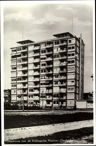 Ak Kralingen Rotterdam Südholland Niederlande, Flatgebouw, Plaslaan