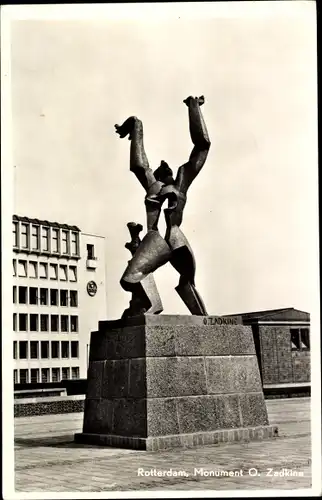 Ak Rotterdam Südholland Niederlande, Monument Ossip Zadkine