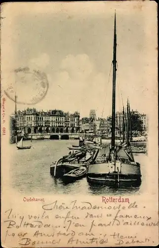 Ak Rotterdam Südholland Niederlande, Oudehaven, Boote