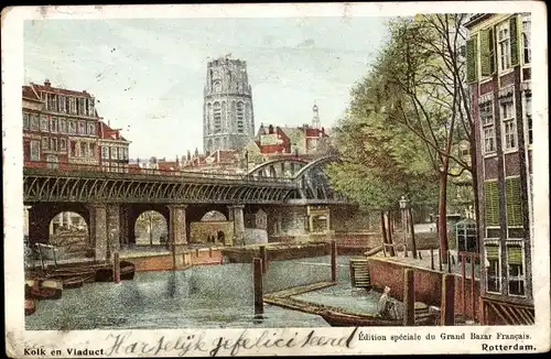 Ak Rotterdam Südholland Niederlande, Kolk en Viaduct