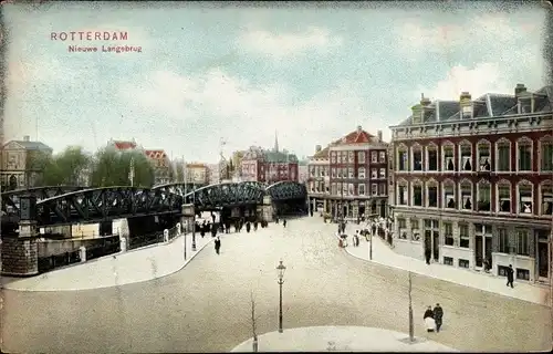 Ak Rotterdam Südholland Niederlande, Nieuwe Langebrug