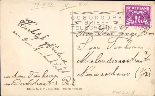 Ak Rotterdam Südholland Niederlande, Plan C., Straßenbahn