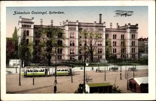 Ak Rotterdam Südholland Niederlande, Ziekenhuis Coolsingel, Straßenbahn