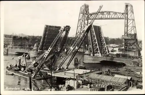 Ak Rotterdam Südholland Niederlande, Hefbrug en Koningsbrug