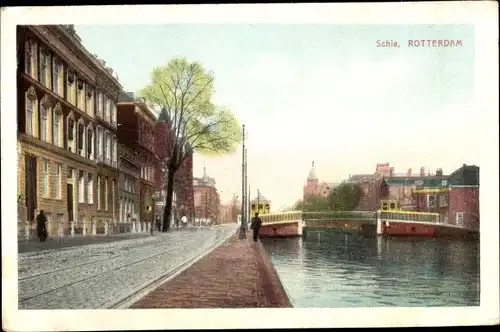 Ak Rotterdam Südholland Niederlande, Schie, Brücke
