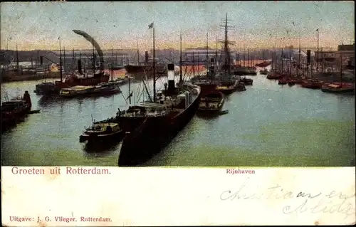 Ak Rotterdam Südholland Niederlande, Rijnhaven, Boote