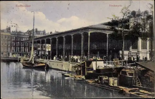 Ak Rotterdam Südholland Niederlande, Vischmarkt