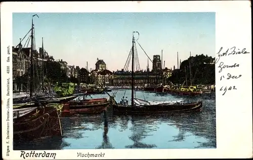 Ak Rotterdam Südholland Niederlande, Vischmarkt