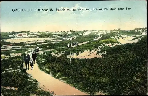 Ak Rockanje aan Zee Südholland Niederlande, Schilderachtige weg, Duin naar Zee