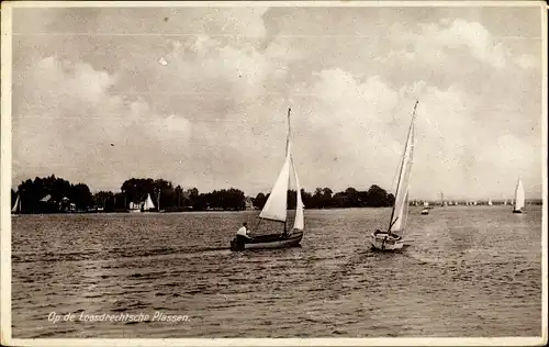 Ak Loosdrecht Nordholland Niederlande, Op de Loosdrechtse Plassen, Segelboote