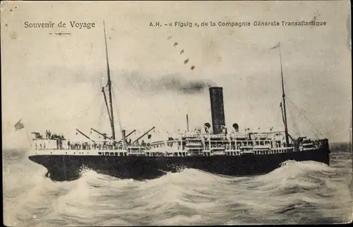 Ak Dampfer, Dampfschiff Figulg, CGT French Line