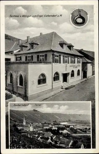 Ak Escherndorf Volkach im Kreis Kitzingen Unterfranken, Gasthaus und Weingut zum Engel