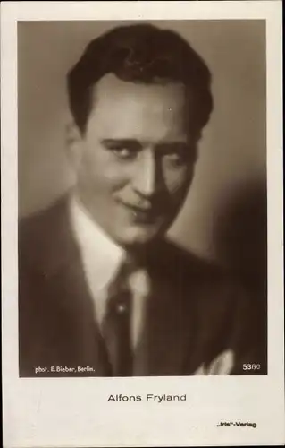 Ak Schauspieler Alfons Fryland, Portrait