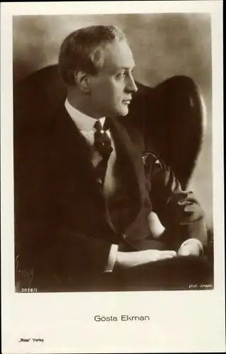 Ak Schauspieler Gösta Ekman, Seitenportrait, Ross 2038/1