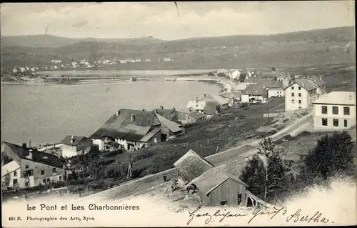 Ak Le Pont Kanton Waadt, vue de la ville et des Charbonnières