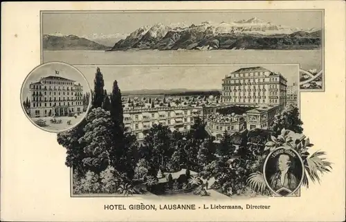 Ak Lausanne Kanton Waadt, Hotel Gibbon