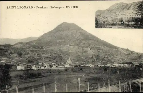 Ak Uvrier Saint Léonard Kanton Wallis, Pensionnat St-Joseph, Vue générale