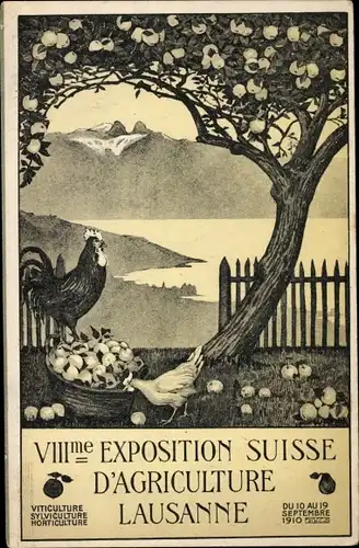Ak Lausanne Kanton Waadt, VIIIme Exposition Suisse d'Agriculture 1910