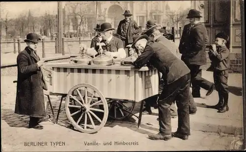 Ak Berlin, Vanille- und Himbeereis, Stand, Händler