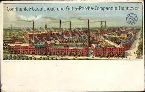 Ak Hannover in Niedersachsen, Continental Caoutchouc und Gutta Percha Co., Fabrikgelände