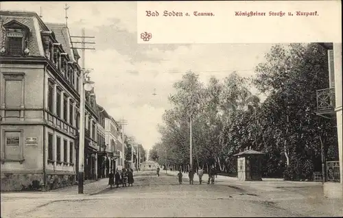 Ak Bad Soden am Taunus Hessen, Königsteiner Straße, Kurpark
