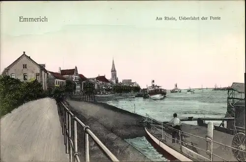 Ak Emmerich am Niederrhein, Rheinpartie, Überfahrt der Ponte, Fähre
