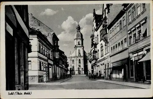 Ak Suhl in Thüringen, Straßenpartie