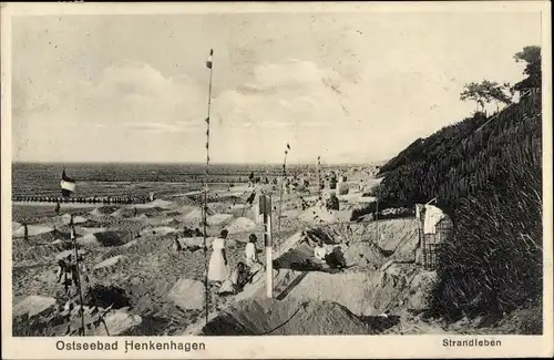 Ak Ustronie Morskie Henkenhagen Pommern, Strandleben