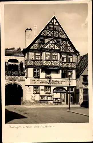 Ak Meiningen in Thüringen, alte Posthalterei, Ferdinand Raßmann