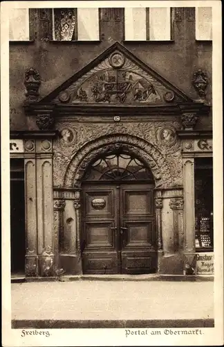 Ak Freiberg in Sachsen, Portal am Obermarkt