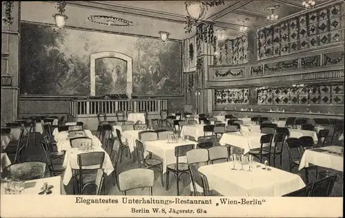 Ak Berlin Mitte, Unterhaltungs-Restaurant Wien-Berlin, Jägerstraße 63 a