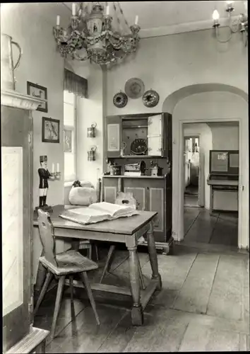 Ak Olbernhau im Erzgebirge, Haus der Heimat, Wohnecke in einer Bauernstube um 1800