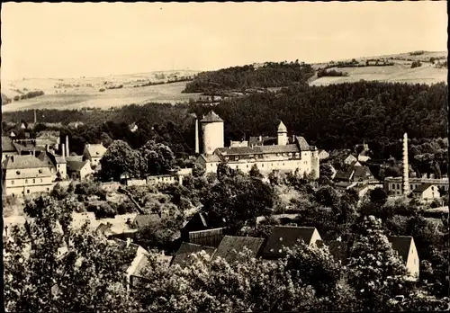 Ak Zschopau im Erzgebirge Sachsen, Teilansicht mit Burg