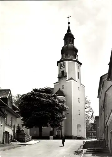 Ak Scheibenberg im Erzgebirge, ev.-luth. Kirche St. Johannis