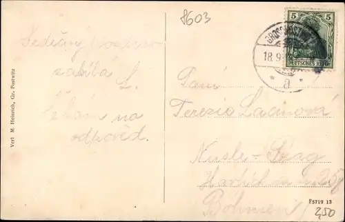 Ak Großpostwitz in Sachsen, Ortsansicht, Kirche