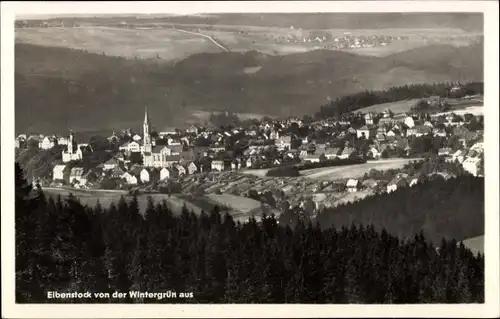 Ak Eibenstock im Erzgebirge Sachsen, Ortsansicht von der Wintergrün aus