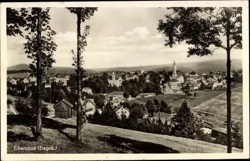 Ak Eibenstock im Erzgebirge Sachsen, Ortsansicht mit Kirche