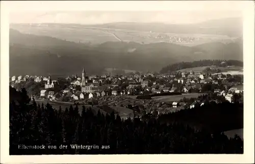 Ak Eibenstock im Erzgebirge Sachsen, Ortsansicht von der Wintergrün aus