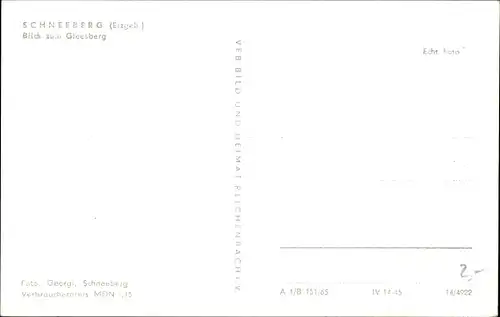 Ak Schneeberg im Erzgebirge, Blick zum Gleesberg