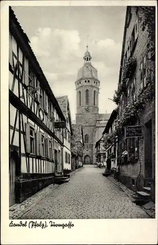 Ak Kandel in der Pfalz Bienwald, Turmgasse