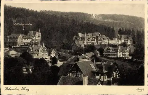 Ak Schierke Wernigerode am Harz, Panorama, Kyffhäus.-Heim