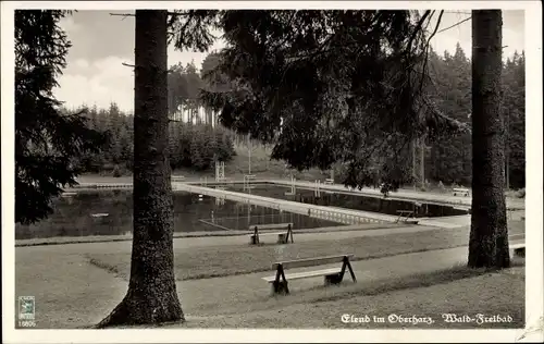 Ak Elend Oberharz am Brocken, Wald-Freibad