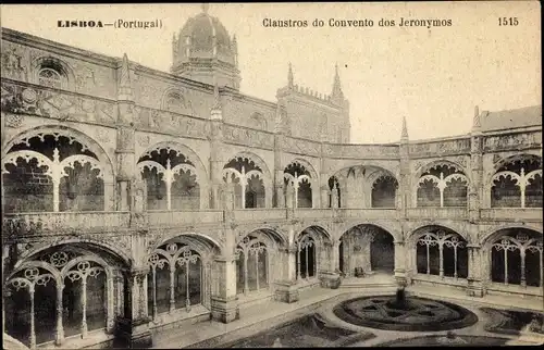 Ak Lisboa Lissabon Portugal, Claustros do Convento dos Jeronymos