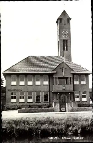 Ak Nieuwe Pekela Groningen, Raadhuis