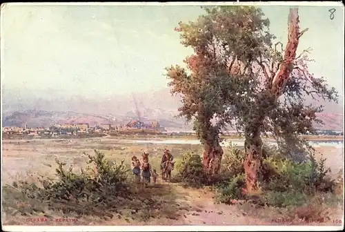 Künstler Ak Perama Korfu Griechenland, Dorfpartie