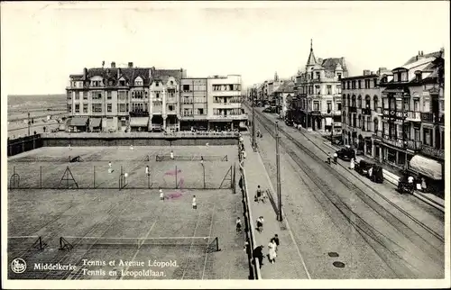 Ak Middelkerke Westflandern, Tennis, Avenue Leopold, Leopoldlaan