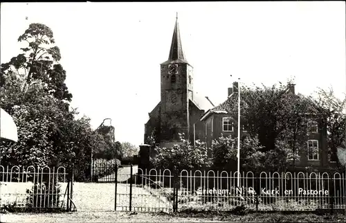Ak Erichem Gelderland, N. H. Kerk en Pastorie