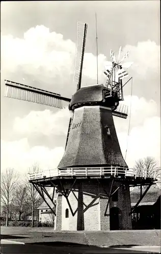 Ak Nijeveen Drenthe Niederlande, Korenmolen, Ao. 1977, afkomstig uit Weener Ao. 1786 daar