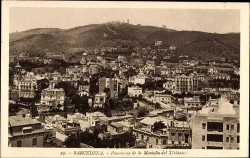 Ak Barcelona Katalonien Spanien, Panorama de la Montana del Tibidabo