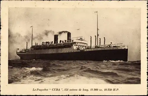 Ak CGT Dampfer Cuba, Compagnie Générale Transatlantique, French Line